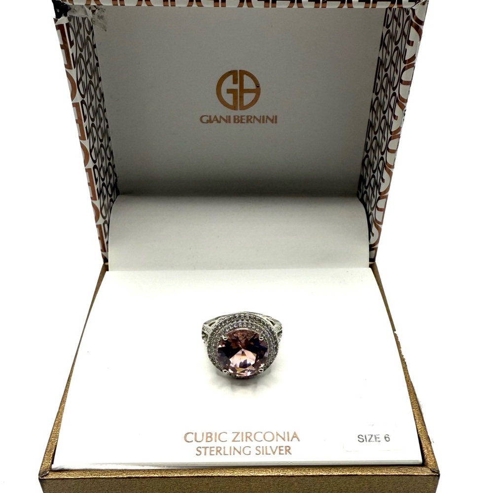Giani Bernini Sterling Silver Ring with Pink Stone